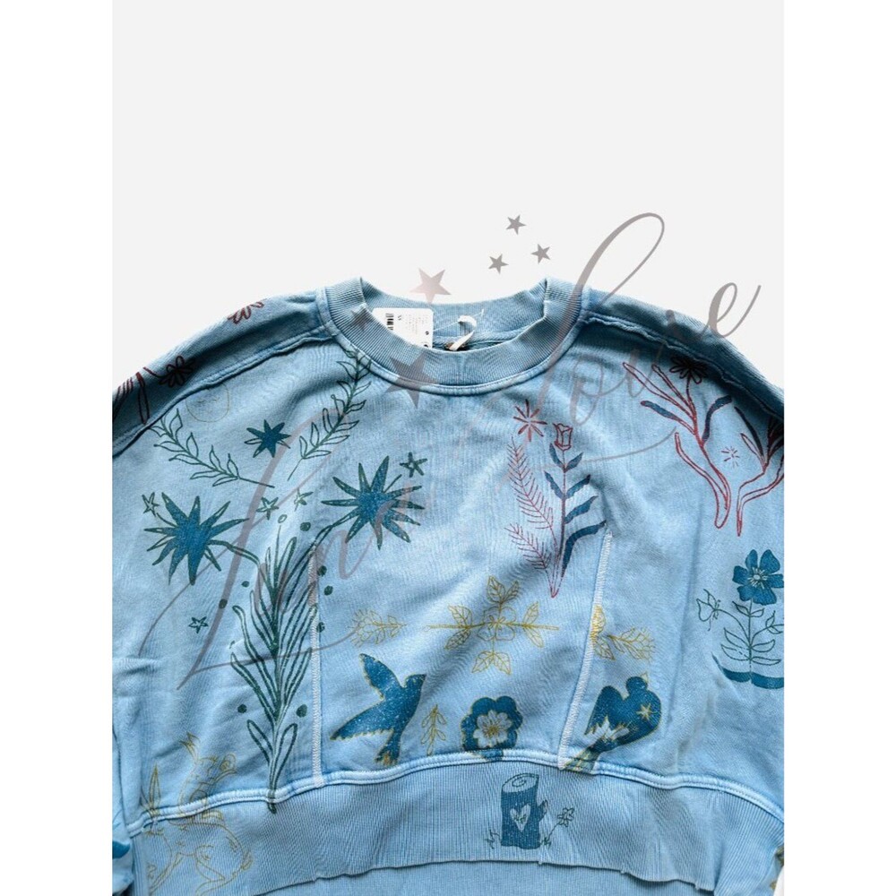 FREE PEOPLE Gaia Sweatshirt In Folk Combo NWT - Picture 3 of 7